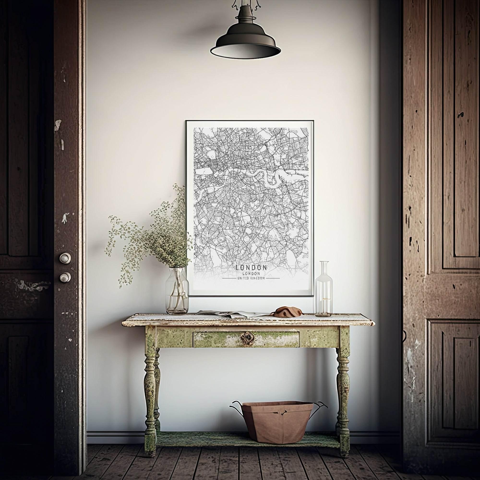 London Map Print | English Travel Wall Art - Larosier Prints