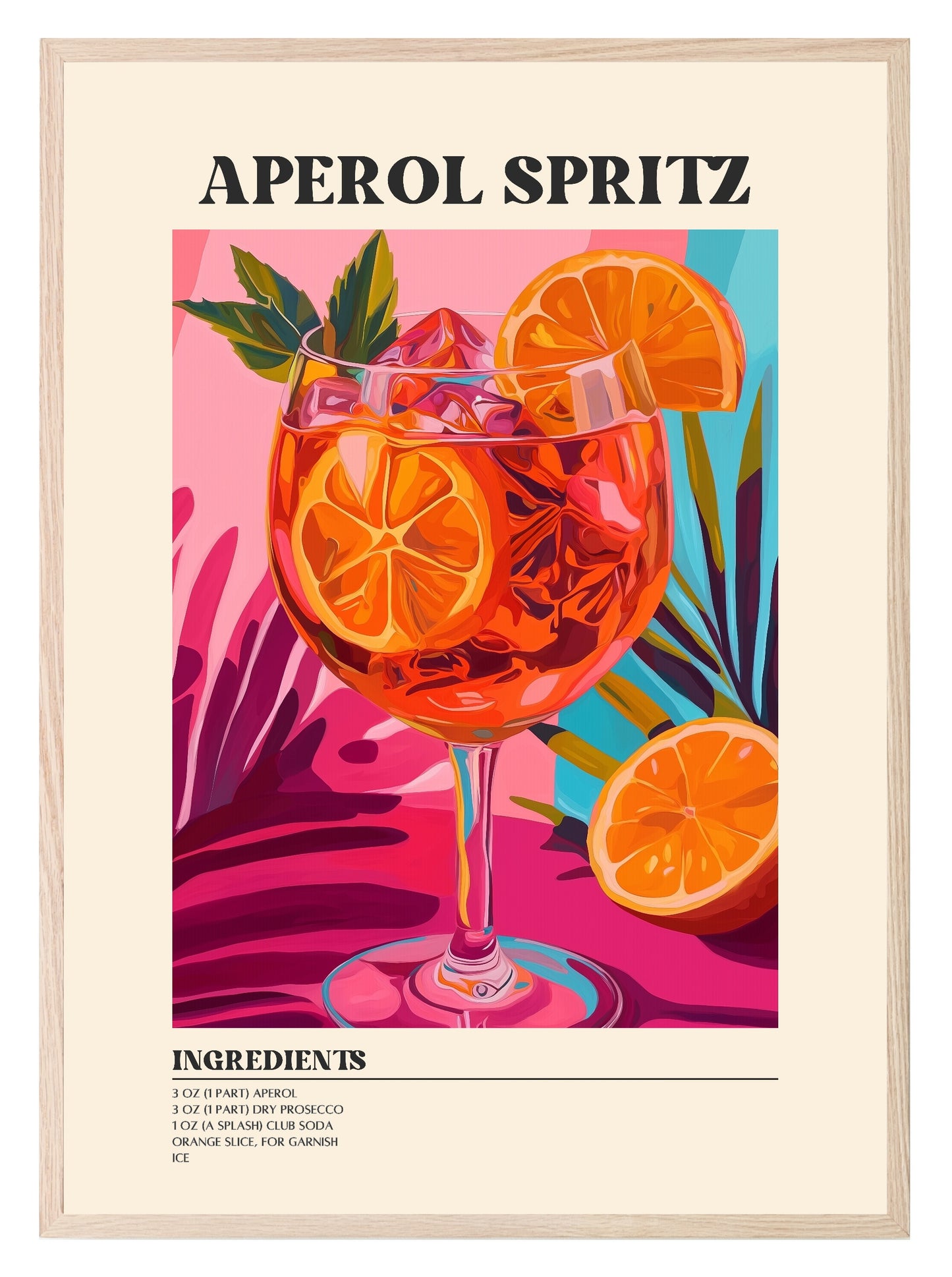 Aperol Spritz Print | Cocktail Wall Art