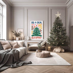 All Is Calm All Is Bright Christmas Tree Print | Floral | Christmas Wall Art - Larosier Prints