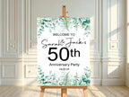 Eucalyptus Welcome Anniversary Party Sign - Larosier Prints