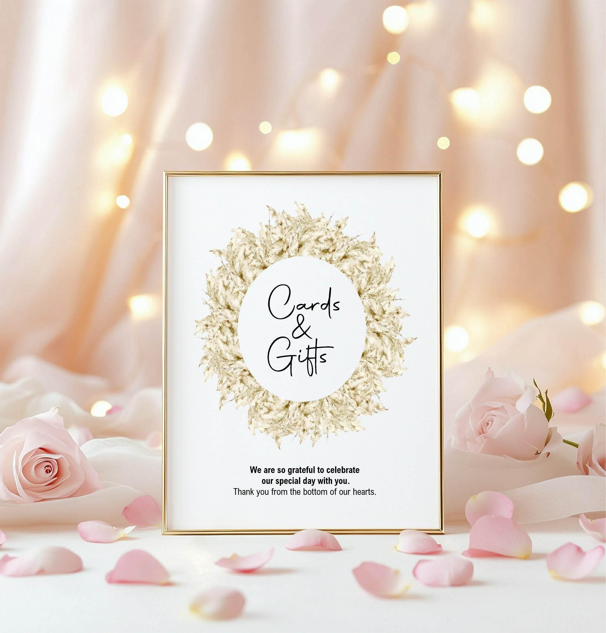 Boho Cards & Gifts Wedding Party Sign - Larosier Prints