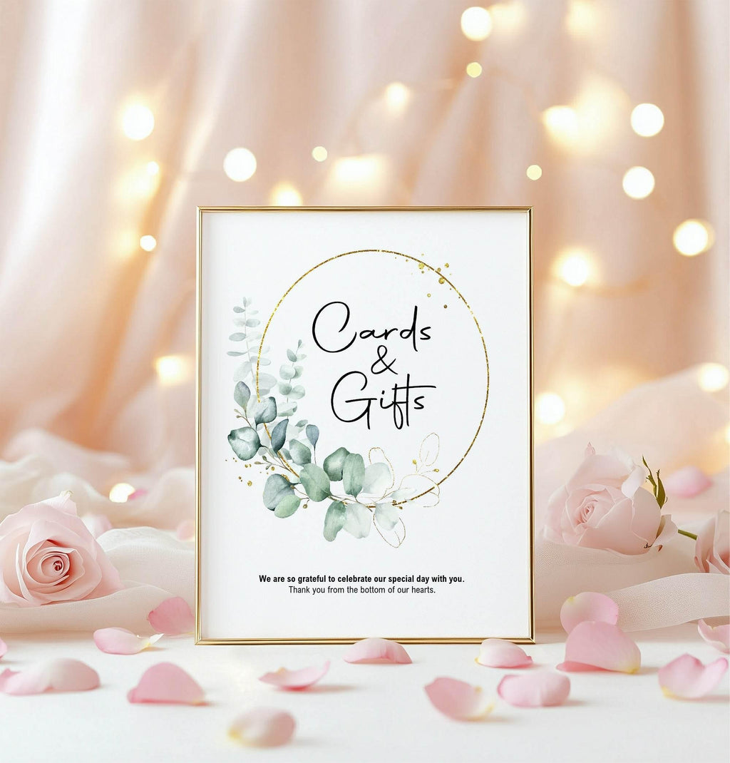 Eucalyptus Cards & Gifts Wedding Party Sign - Larosier Prints