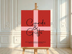 Red & Pink Cards & Gifts Wedding Party Sign - Larosier Prints