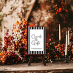 Black & White Stripe Cards & Gifts Wedding Party Sign - Larosier Prints