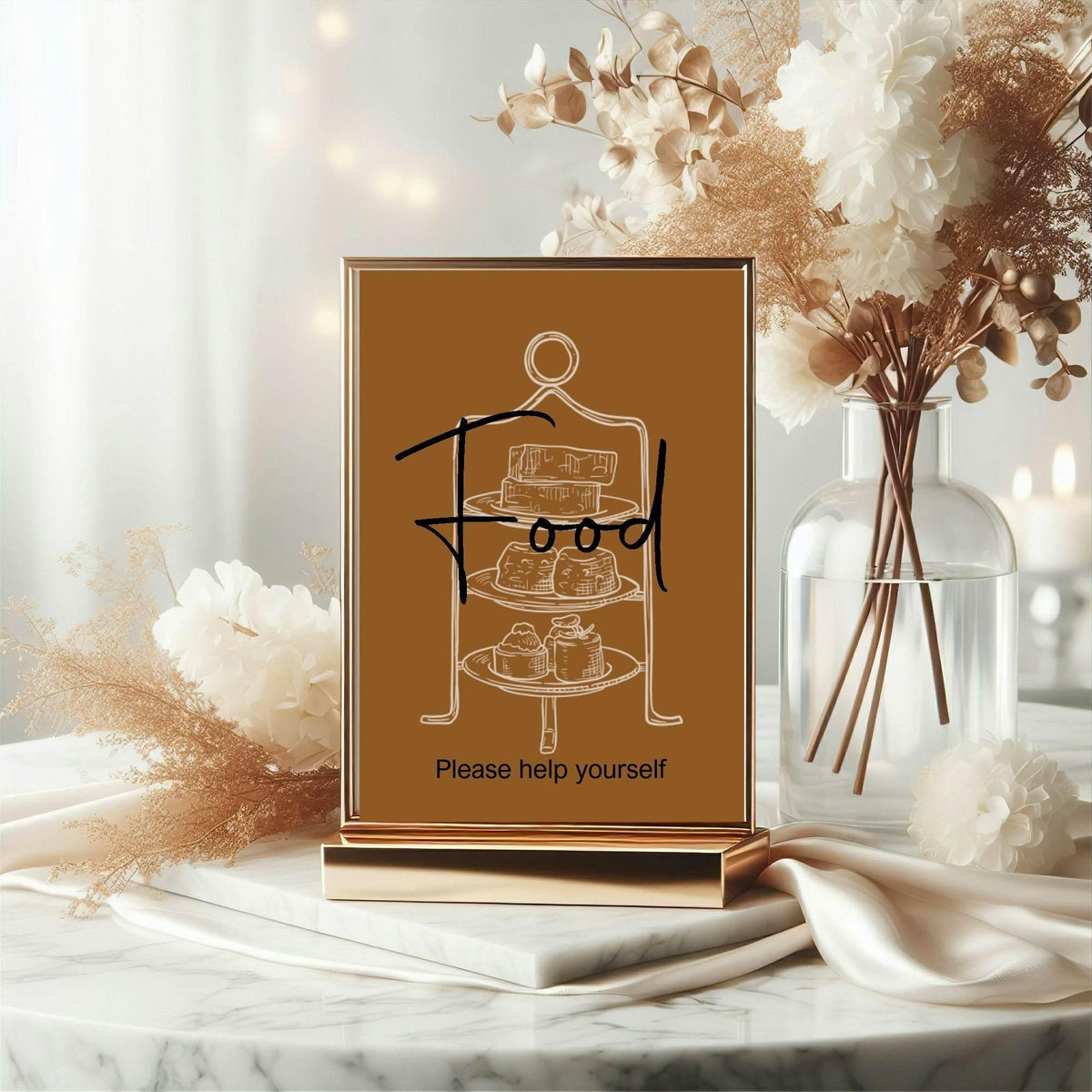 Vintage Baby custom baby shower party sign example: Vintage Food Baby Shower Party Sign