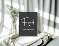 Minimalist Noir Food Baby Shower Party Sign - Larosier Prints