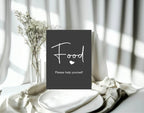 Minimalist Noir Food Baby Shower Party Sign - Larosier Prints