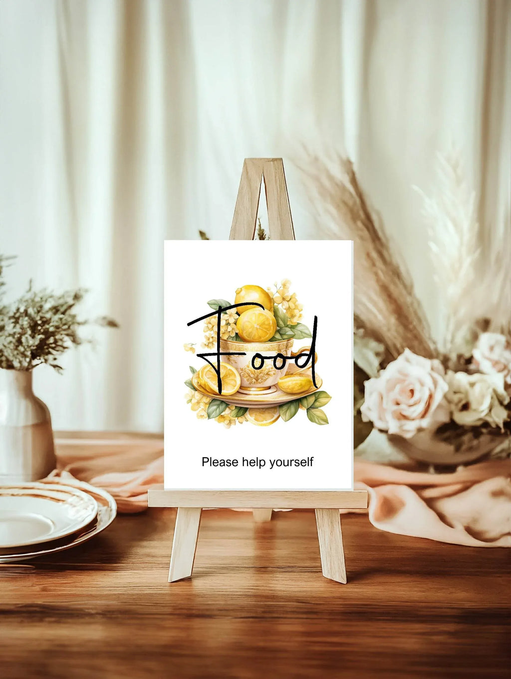 Lemon Tea Food Baby Shower Party Sign - Larosier Prints