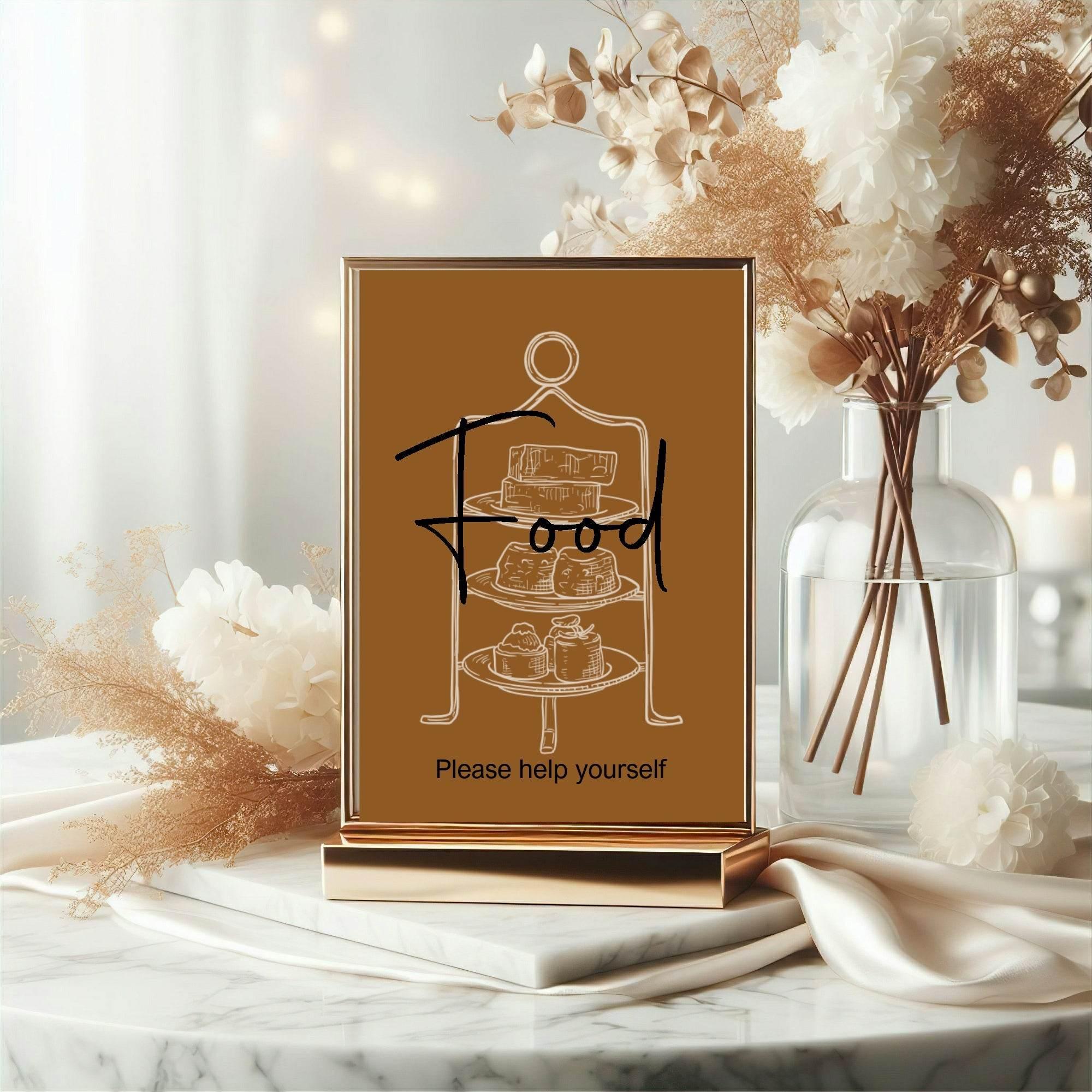Vintage Food Baby Shower Party Sign - Larosier Prints