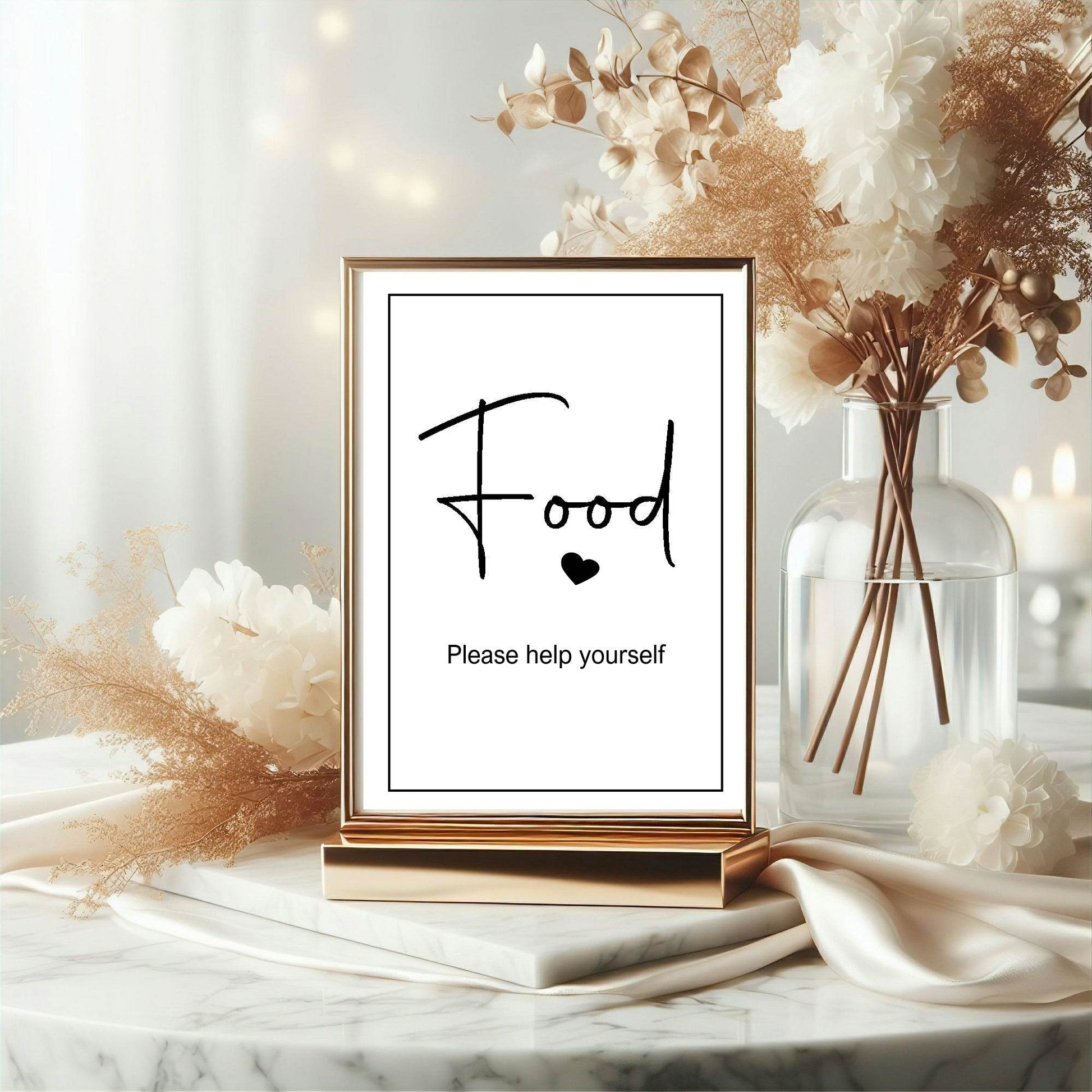 Minimalist Food Baby Shower Party Sign | Black & White