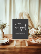 Minimalist Noir Food Baby Shower Party Sign - Larosier Prints