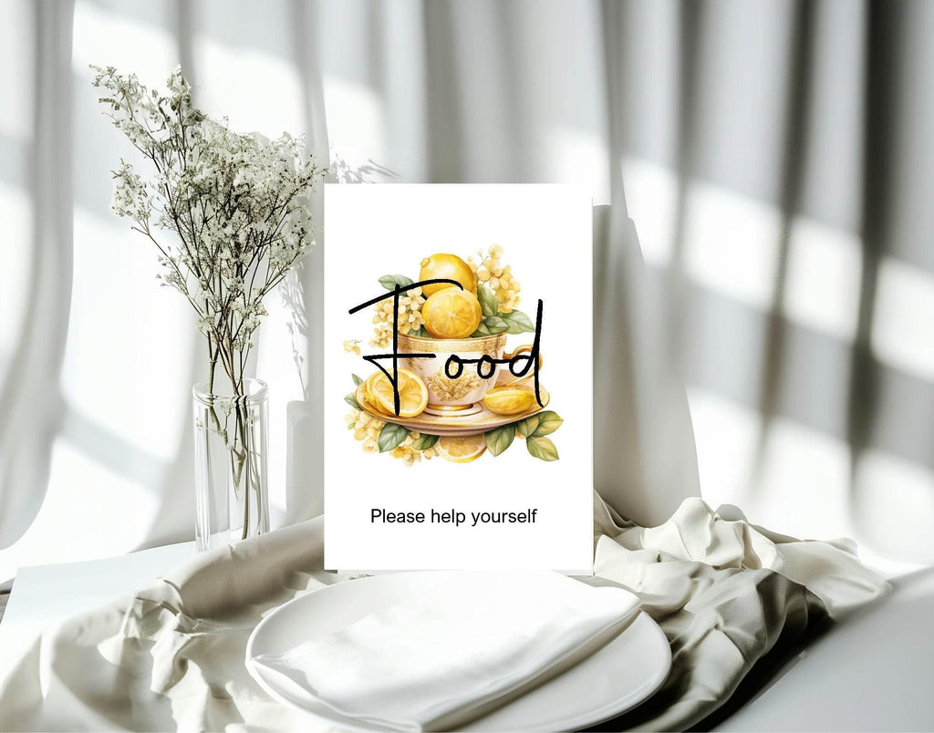 Lemon Tea Food Baby Shower Party Sign - Larosier Prints