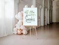 Green & White Rose Graduation Party Sign - Larosier Prints
