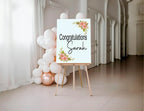 Pink Rose Congratulations Party Sign - Larosier Prints