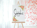 Pink Rose Welcome Divorce Party Sign - Larosier Prints
