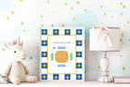 Blue Checked & Stars Square Breathing Poster | Emotional Support Tool Wall Art