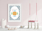 Blue Football Square Breathing Poster | Emotional Support Tool Wall Art