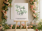 Green & White Rose Cards & Gifts Wedding Party Sign - Larosier Prints