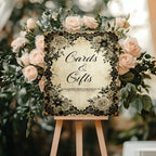 Black Rose Wedding Menu Signs