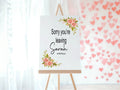 Pink Rose Sorry You're Leaving Party Sign - Larosier Prints