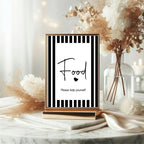 Black and White Stripe Food Baby Shower Party Sign - Larosier Prints
