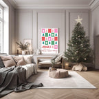 Jingle All The Way Print | Christmas Trees And Stars Patterns | Christmas Wall Art - Larosier Prints