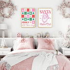 Santa Babes Club Print | Fun Coquette Christmas Wall Art - Larosier Prints