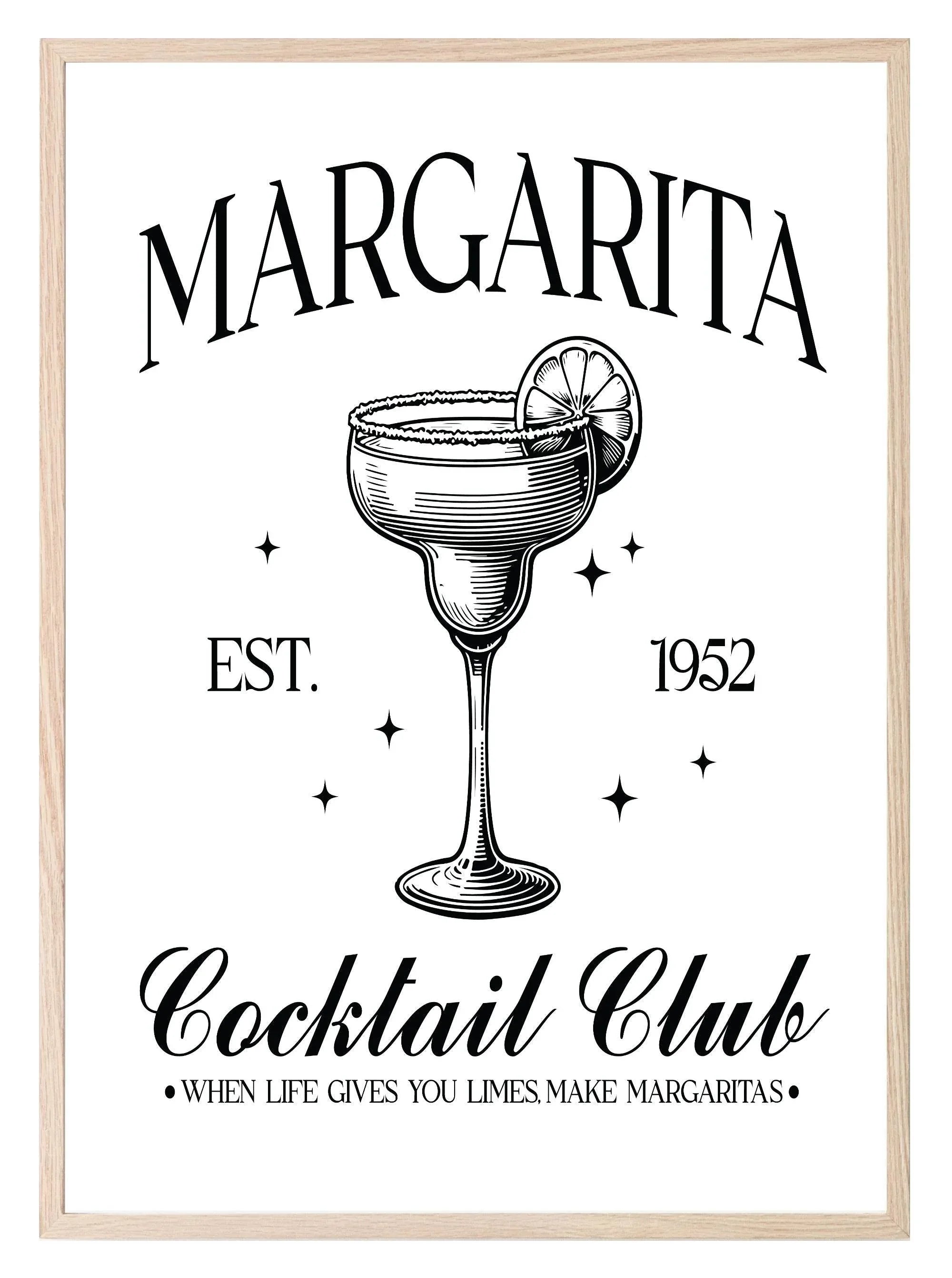 Margarita Cocktail Club Print | When Life Gives You Limes Make Margaritas | Cocktail Wall Art - Larosier Prints