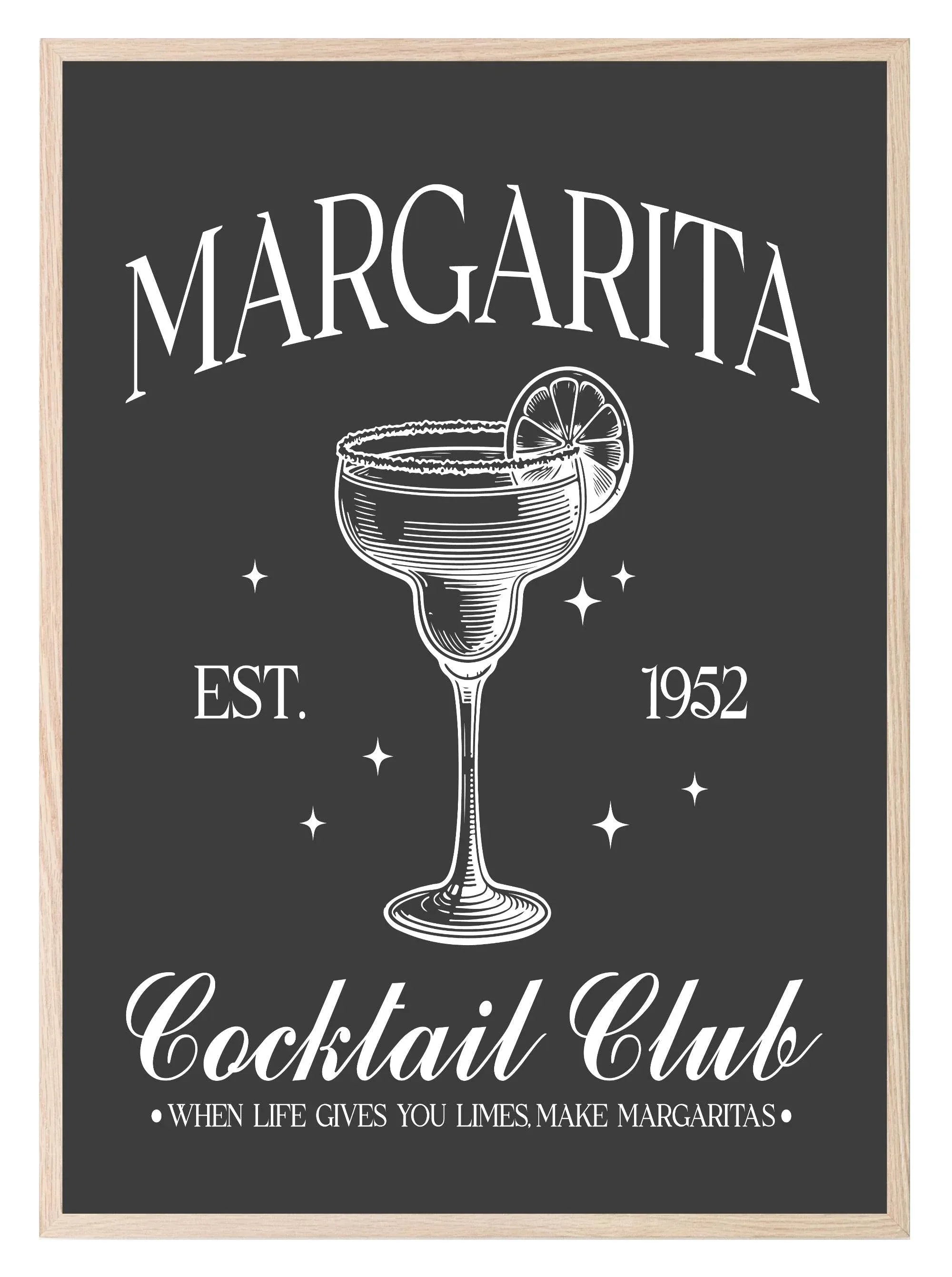 Margarita Cocktail Club Print | When Life Gives You Limes Make Margaritas | Cocktail Wall Art - Larosier Prints