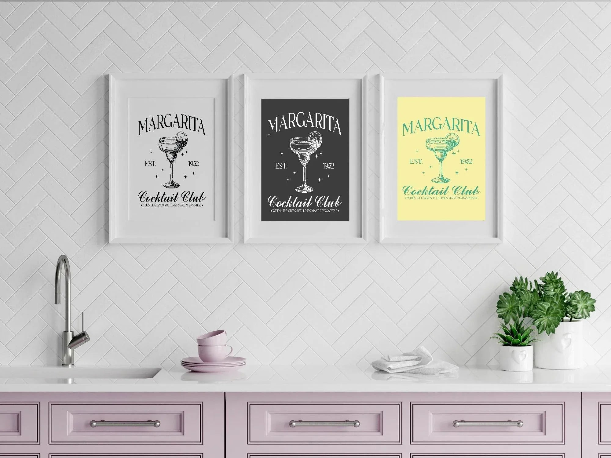 Margarita Cocktail Club Print | When Life Gives You Limes Make Margaritas | Cocktail Wall Art - Larosier Prints