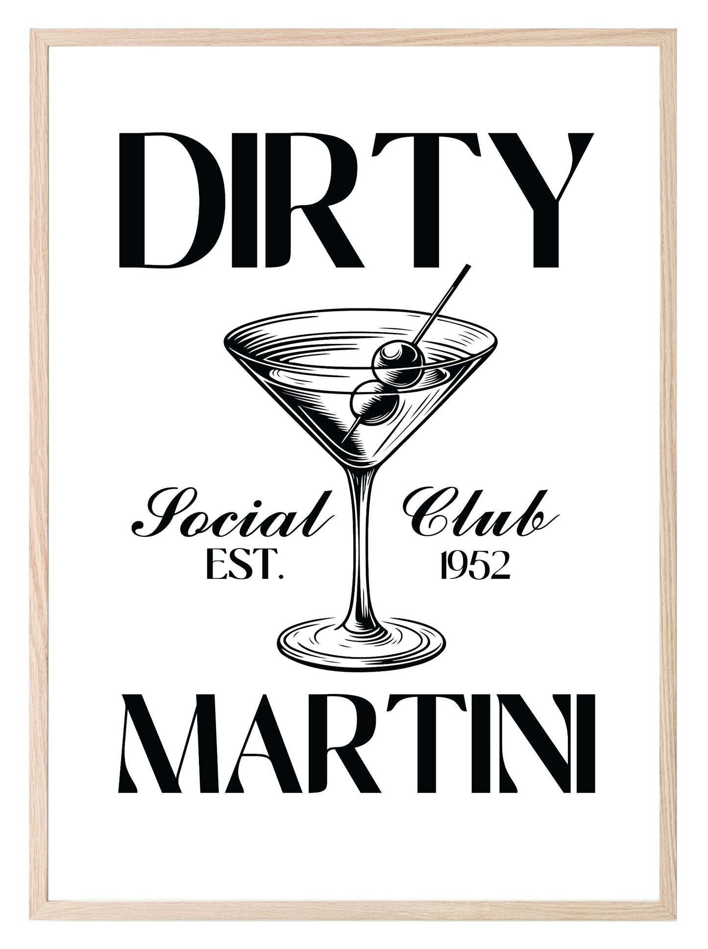 Dirty Martini Print | Cocktail Wall Art White