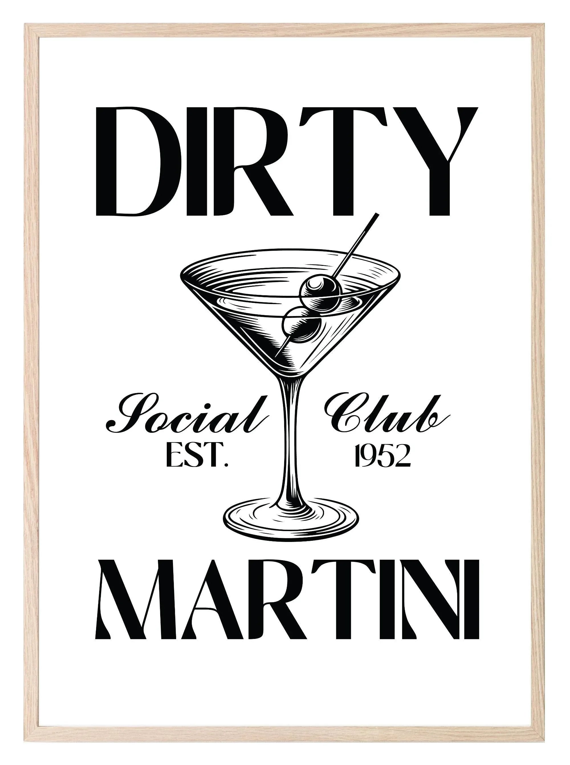 Dirty Martini Print | Cocktail Wall Art - Larosier Prints