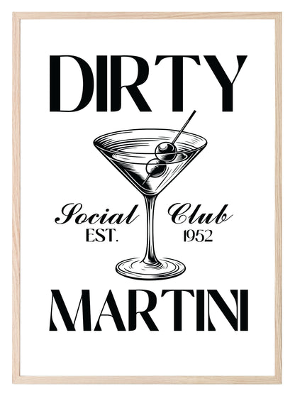 Dirty Martini Print | Cocktail Wall Art White