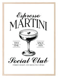 Espresso Martini Social Club Print | Stirred Shaked And Absolutely Awake | Cocktail Wall Art - Larosier Prints