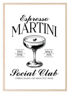 Espresso Martini Social Club Print | Stirred Shaked And Absolutely Awake | Cocktail Wall Art - Larosier Prints
