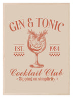 Gin & Tonic Cocktail Club Print | Sipping On Simplicity | Cocktail Wall Art - Larosier Prints