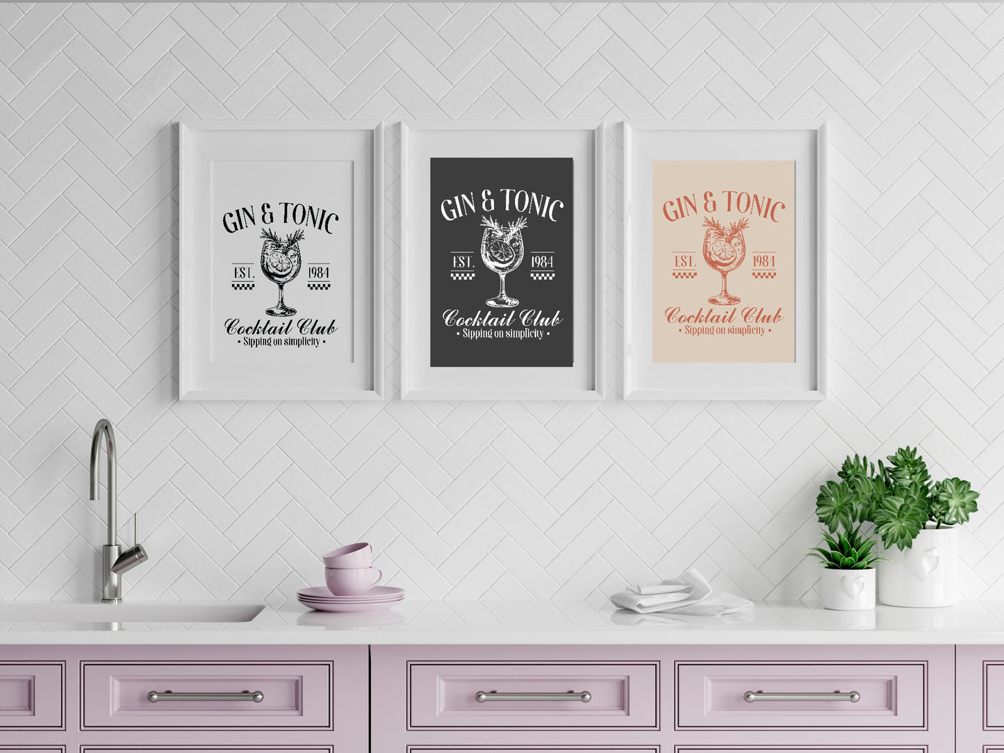 Gin & Tonic Cocktail Club Print | Sipping On Simplicity | Cocktail Wall Art