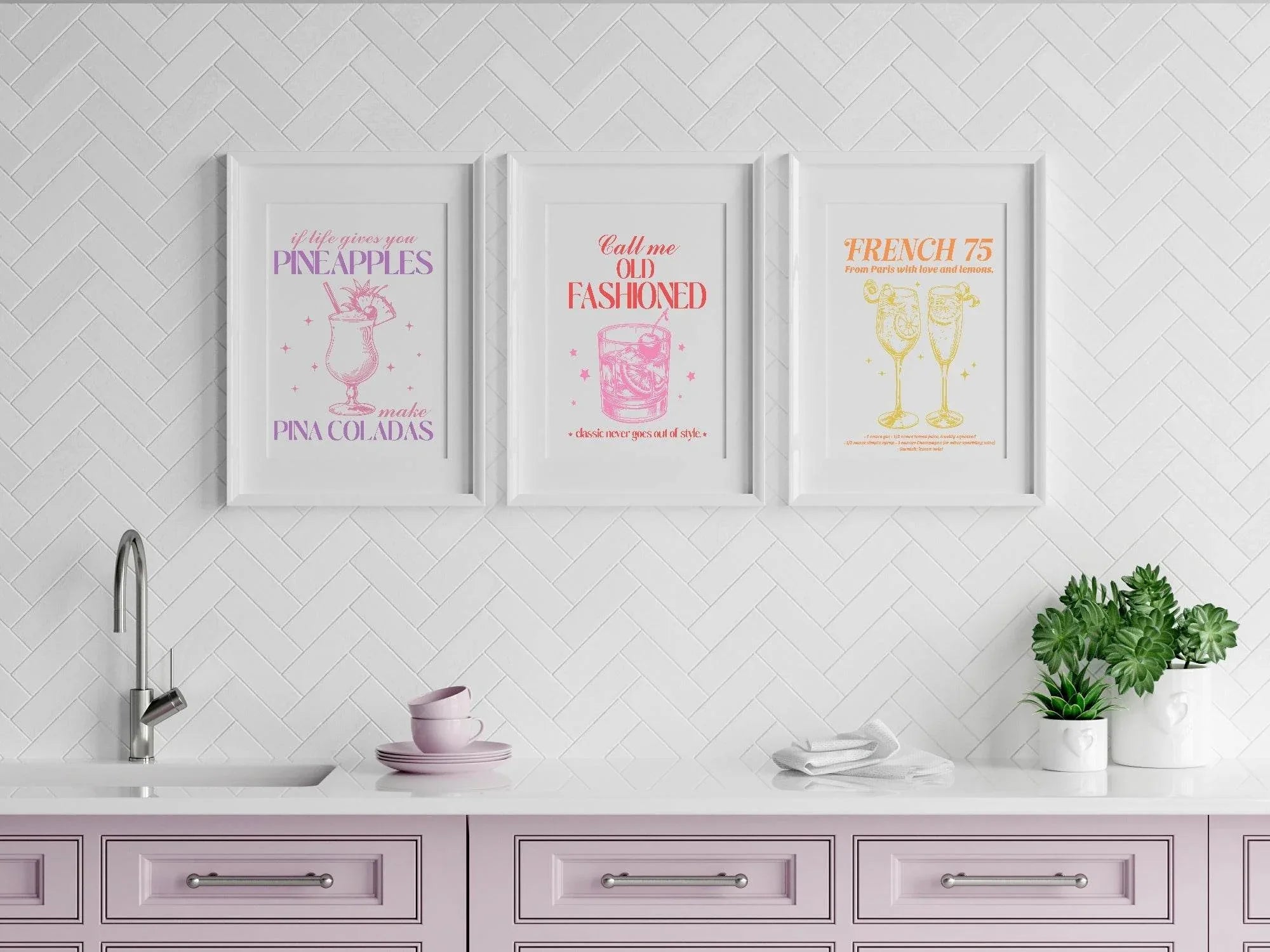 French 75 From Paris With Love And Lemons Print | Cocktail Wall Art - Larosier Prints