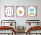 Pink Football Square Breathing Poster | Emotional Support Tool Wall Art