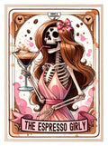 The Espresso Girly Print | Coquette Tarot Card Wall Art - Larosier Prints