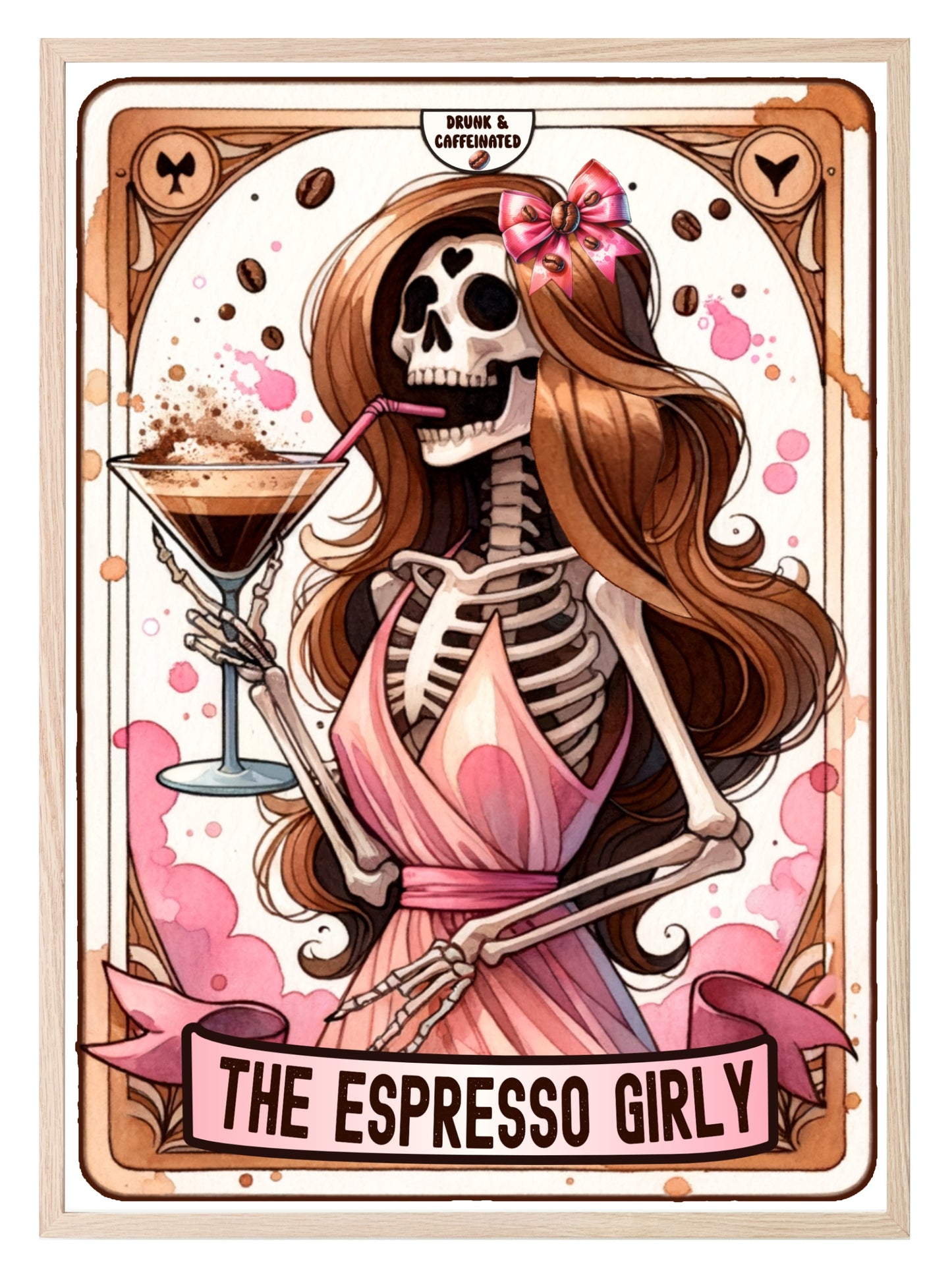 The Espresso Girly Print | Coquette Tarot Card Wall Art