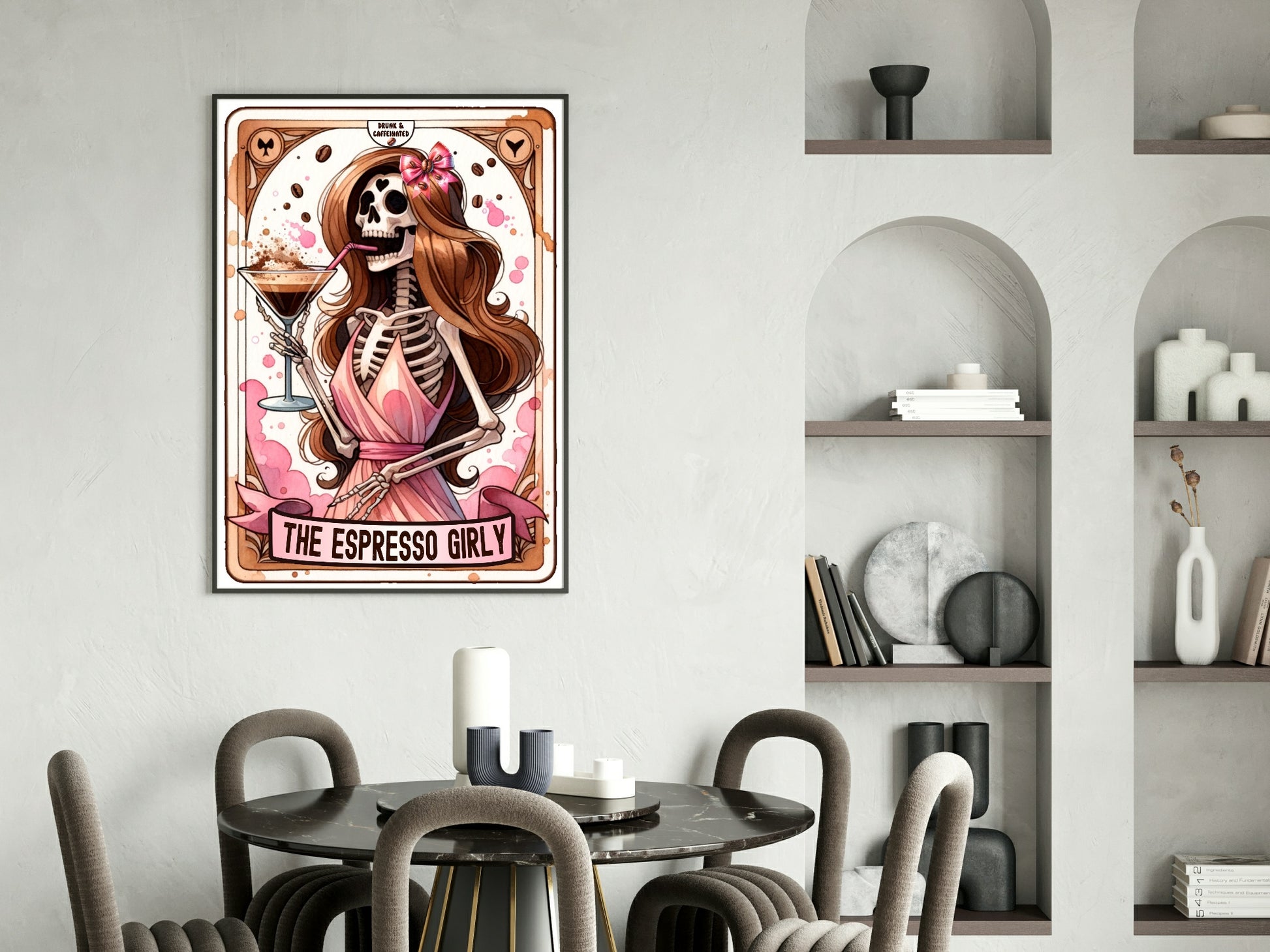 The Espresso Girly Print | Coquette Tarot Card Wall Art