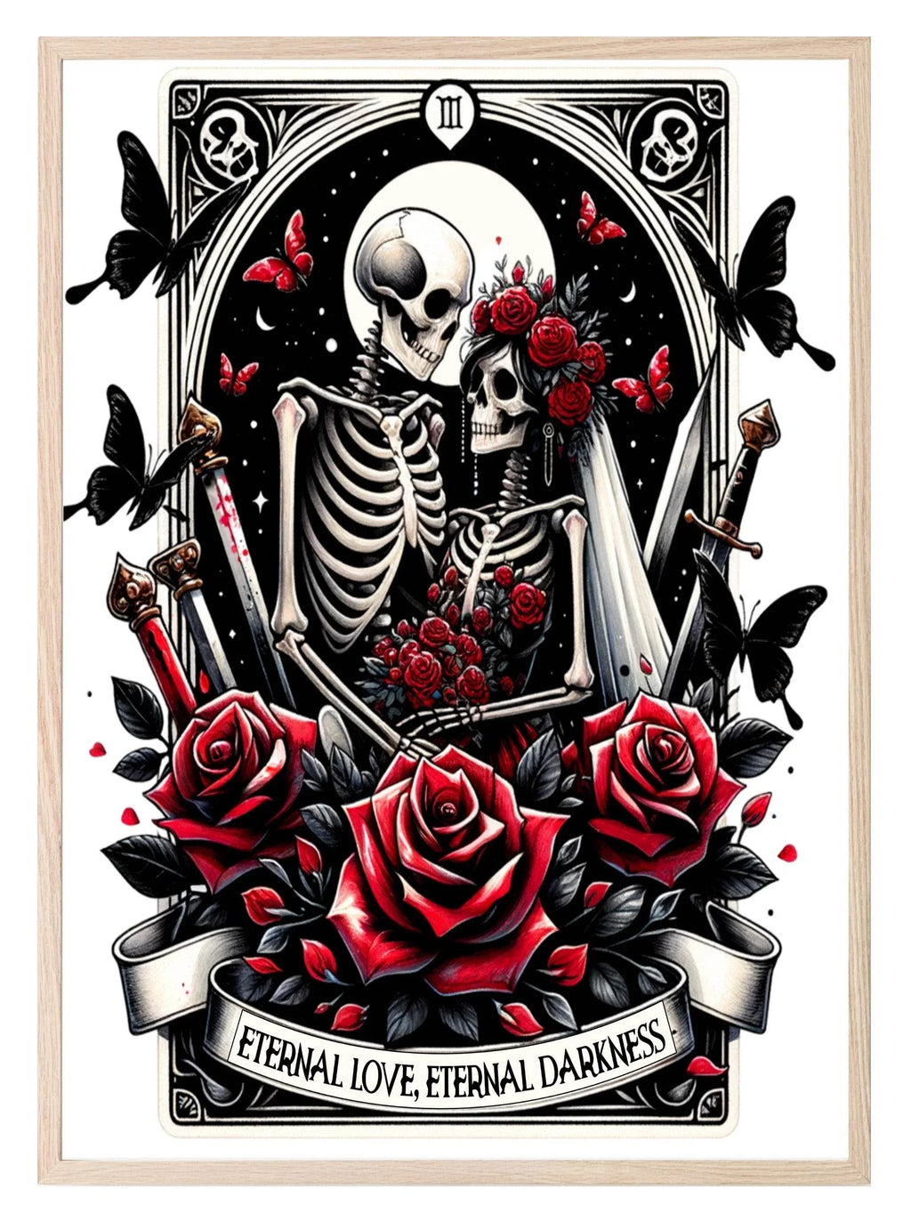Eternal Love & Darkness Print | Tarot Card Wall Art - Larosier Prints