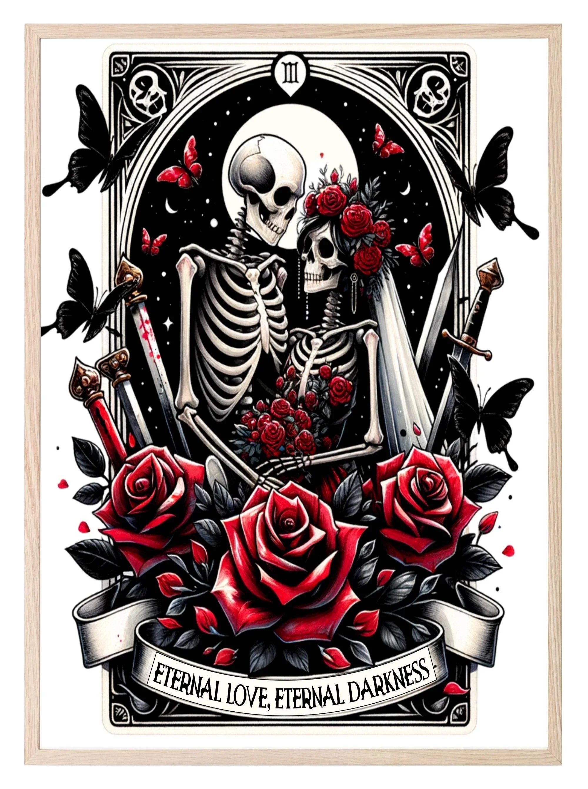 Eternal Love & Darkness Print | Tarot Card Wall Art - Larosier Prints