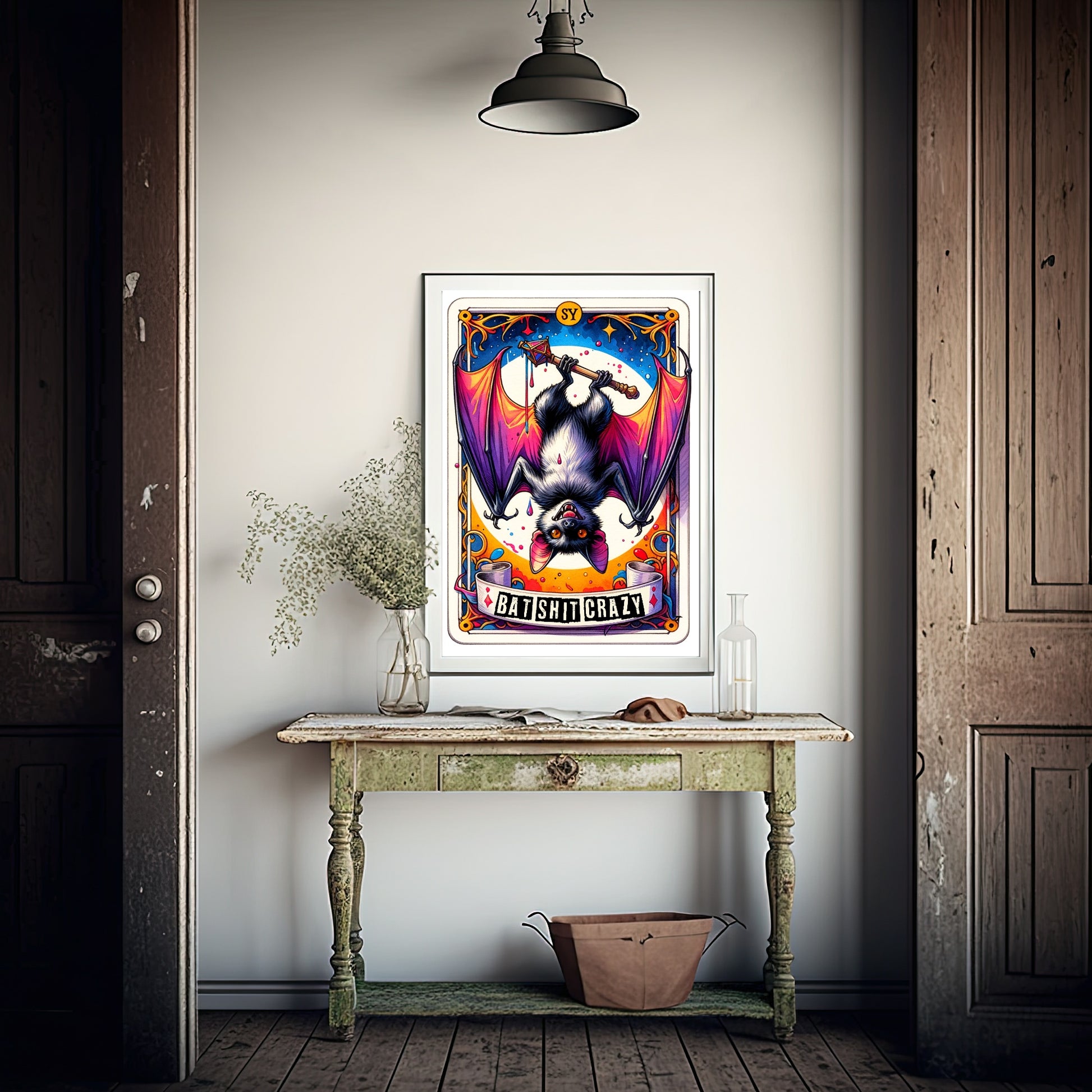 Bat Shit Crazy Print | Tarot Card Wall Art