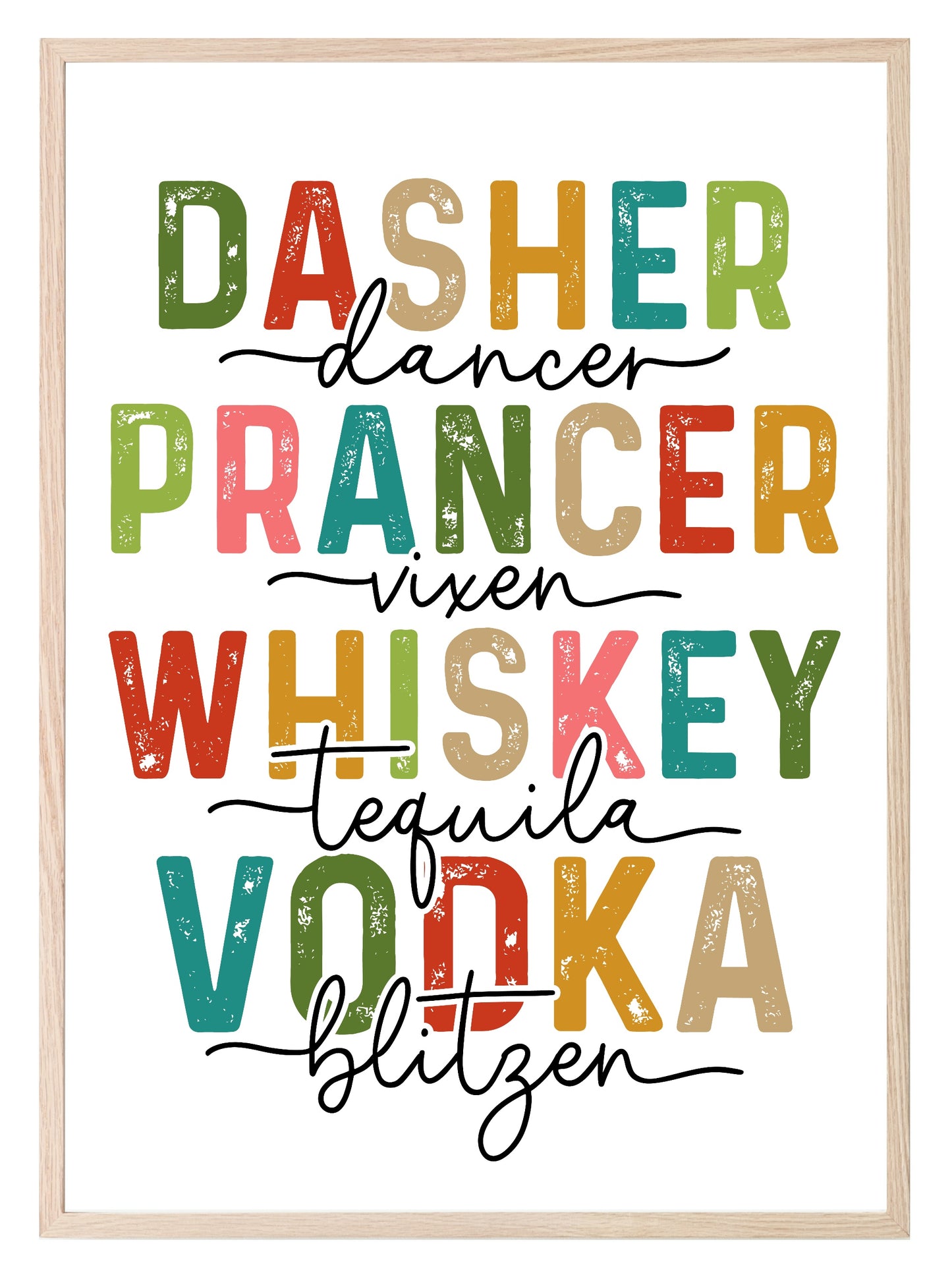 Alcoholic Reindeer Print | Fun Christmas Wall Art