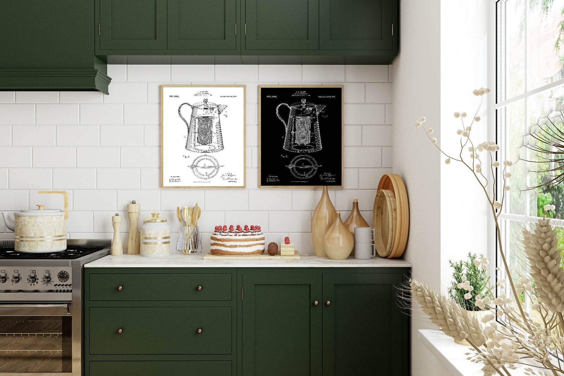 Coffee Percolator 1910 Vintage Patent Print | Kitchen Wall Art
