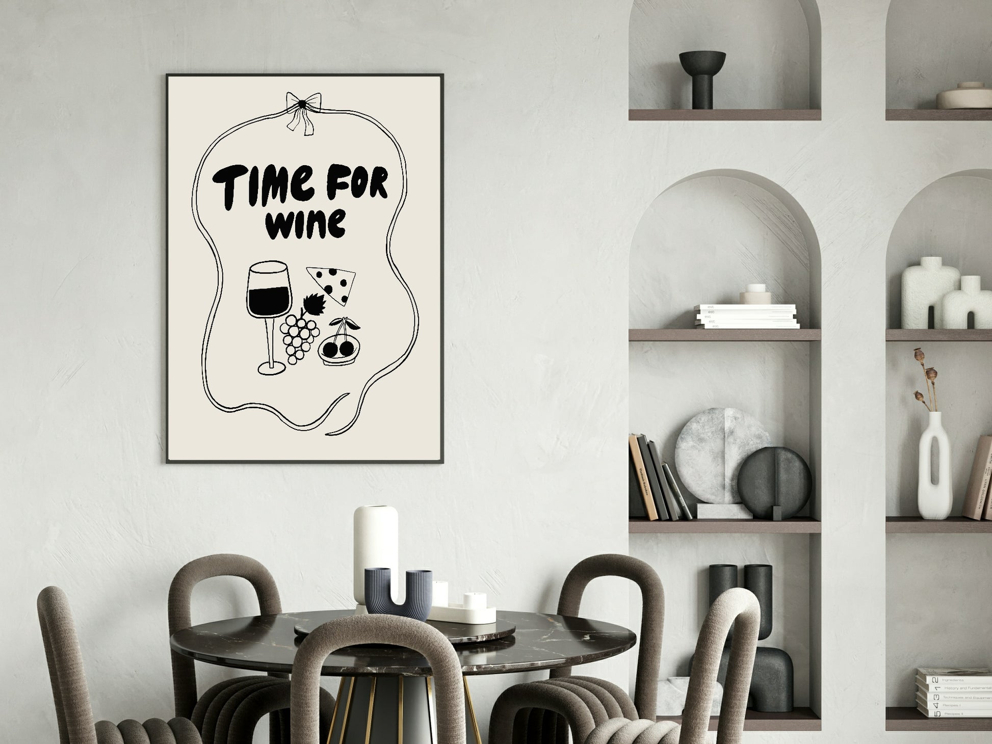 Time For Wine Print | Kitchen Wall Art