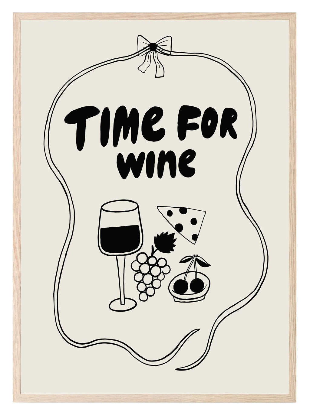 Time For Wine Print | Kitchen Wall Art - Larosier Prints