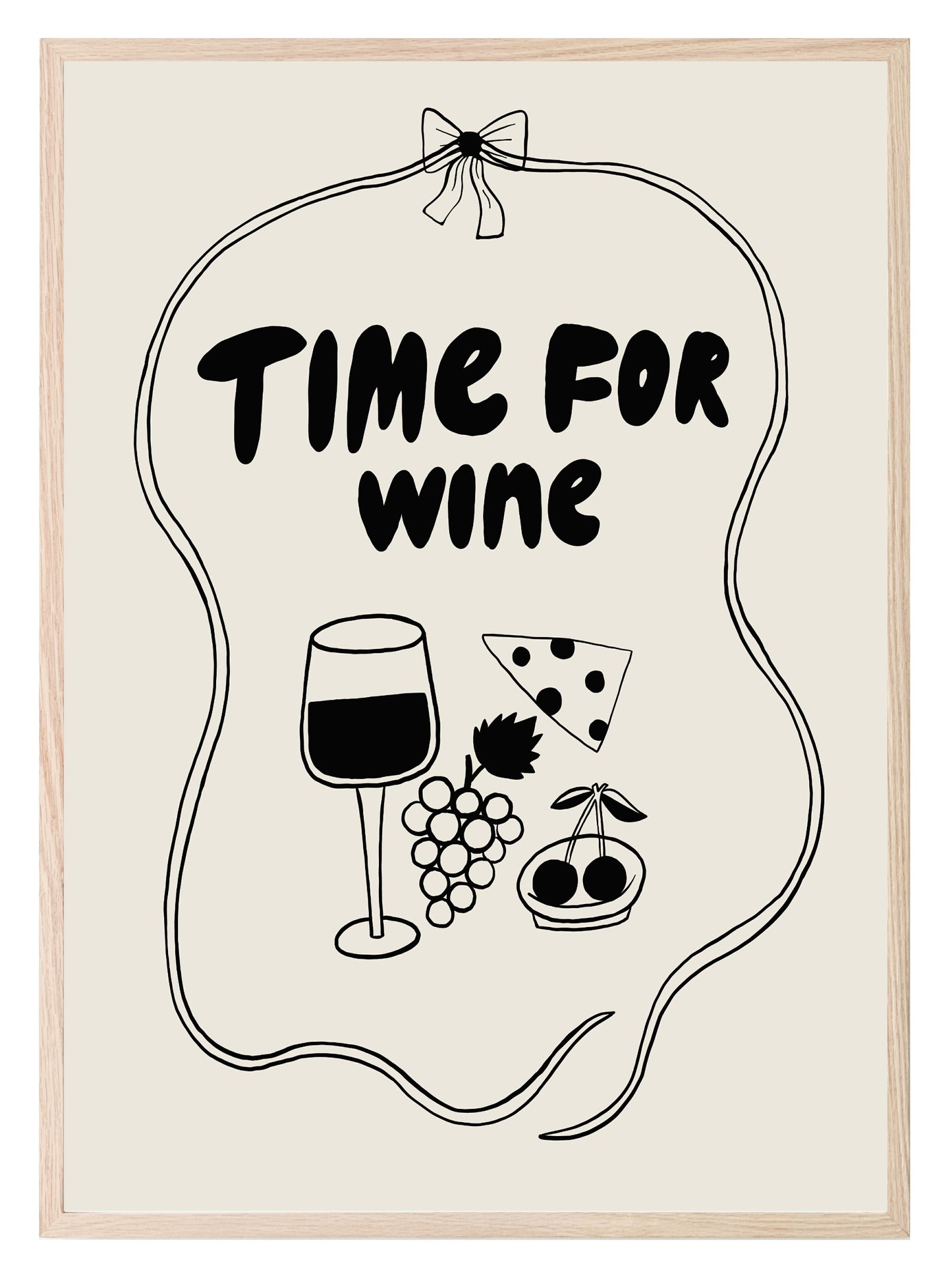 Time For Wine Print | Kitchen Wall Art